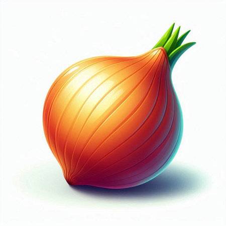 onion on a white background. 3d rendering, 3d illustrationのイラスト素材