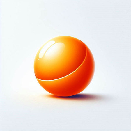 Orange ball on a white background. Vector illustration. Eps 10.のイラスト素材