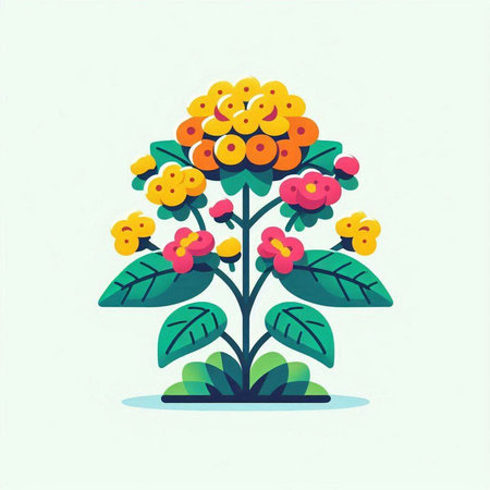 Flower vector illustration. Flat design style. Colorful flowers.のイラスト素材