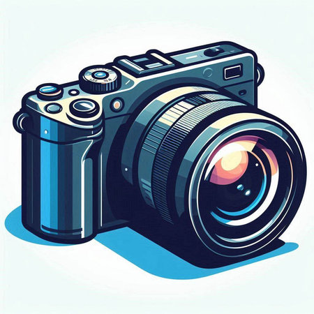 vector illustration of a digital camera on a white background. EPS 10のイラスト素材