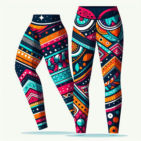 Colorful vector illustration of women's body in leggings.のイラスト素材