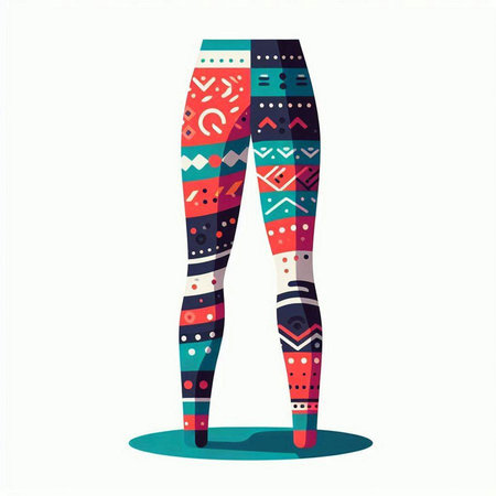 Fashion illustration of female leggings. Colorful vector illustration.のイラスト素材