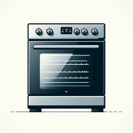 Stylized illustration of a modern oven on a white background.のイラスト素材