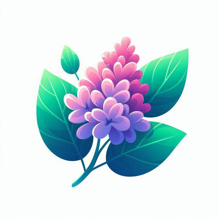 Illustration with flowers and leaves on a white background, vector illustrationのイラスト素材