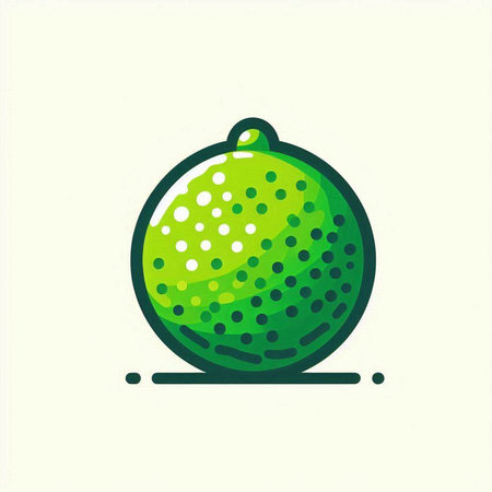 Vector illustration of a green ball on a light background. Icon in a flat style.のイラスト素材