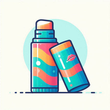 Cosmetic bottle with cream and lotion. Flat vector illustration.のイラスト素材