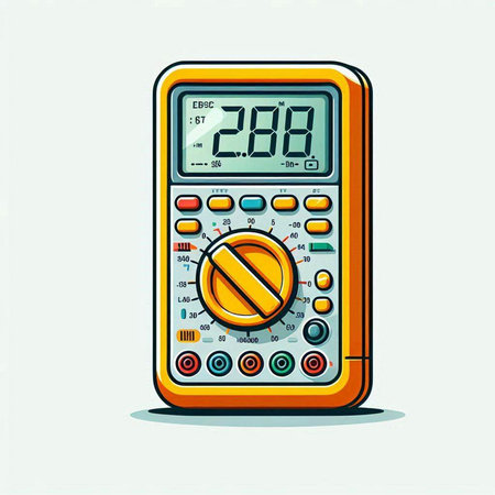 Electronic multimeter. Vector illustration of a digital multimeter.のイラスト素材