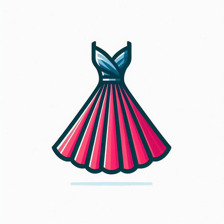 Wedding dress icon. Vector illustration of a wedding dress.のイラスト素材