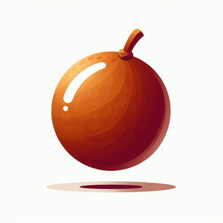 Illustration of a whole ripe orange plum isolated on a white backgroundのイラスト素材
