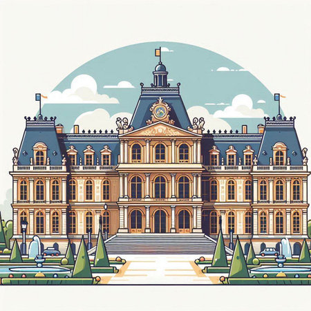 Royal Belvedere palace in Brussels, Belgium. Vector illustration.のイラスト素材