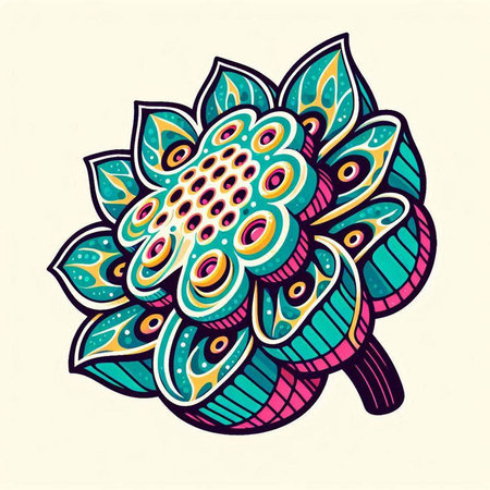 Vector hand drawn mandala. Ornament in ethnic oriental style.のイラスト素材