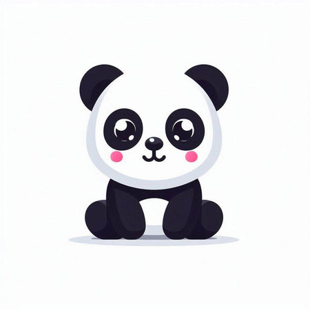 Cute panda vector illustration. Cute cartoon panda character.のイラスト素材
