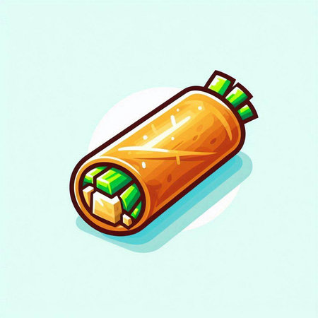 Sushi roll. Vector illustration in cartoon style. Isolated on white background.のイラスト素材