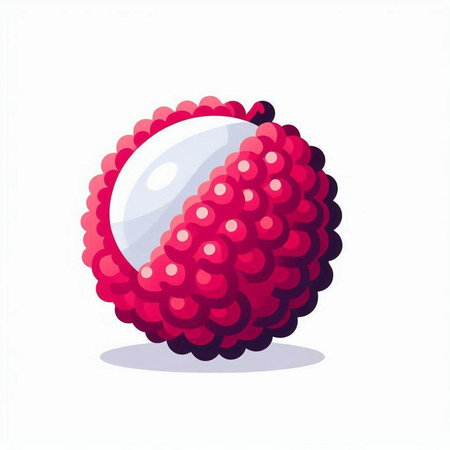 Lychee fruit icon isolated on white background. Vector illustration.のイラスト素材