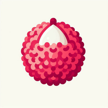 Lychee icon. Vector illustration in flat style isolated on white background.のイラスト素材