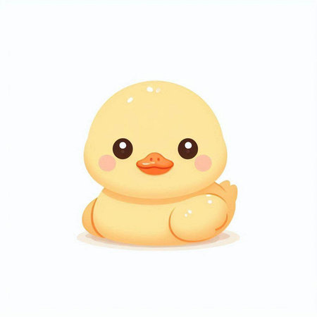 Cute baby duck isolated on a white background. Vector illustration.のイラスト素材