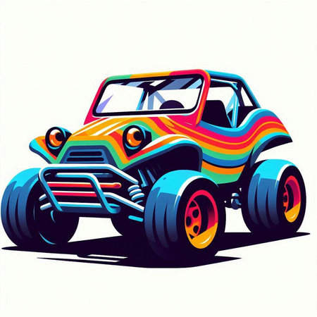 Vector illustration of a retro car in the style of pop art.のイラスト素材