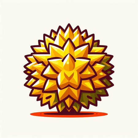 Illustration of Durian fruit on white background, vector illustration.のイラスト素材