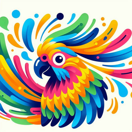 Colorful rooster vector illustration. Colorful rooster illustration.のイラスト素材