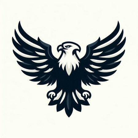 Eagle head with wings isolated on white background. Vector illustration.のイラスト素材