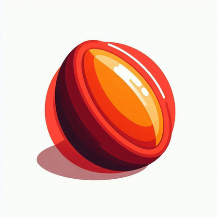 Red ball with shadow on white background. Vector illustration. Eps 10.のイラスト素材