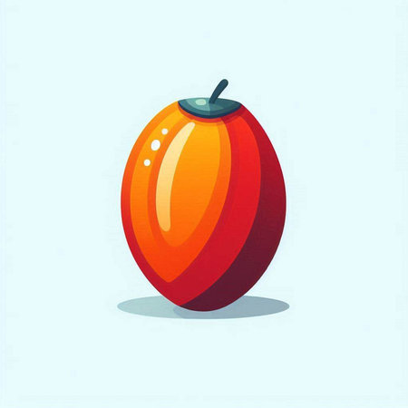 Illustration of a mango fruit on a blue background. Vector illustration.のイラスト素材
