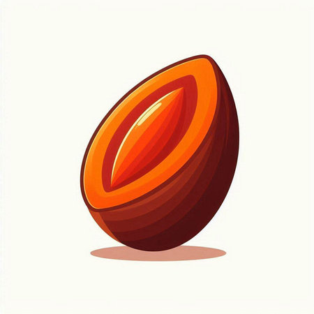 Vector illustration of a ripe apricot on a white background.のイラスト素材