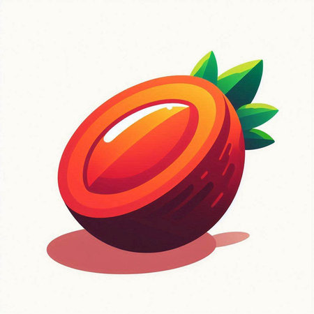 Illustration of red plum on a white background. Vector illustration.のイラスト素材