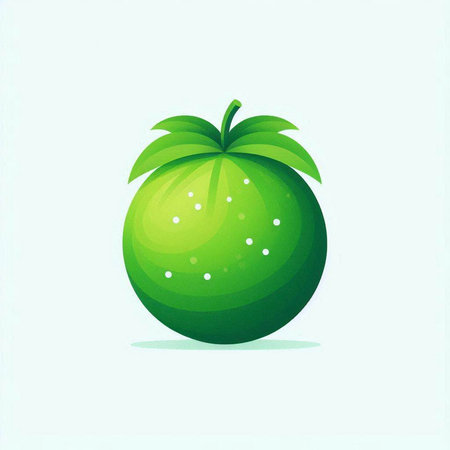 Vector illustration of a green orange on a white background. Eps 10のイラスト素材
