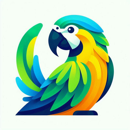 Colorful parrot on a white background. Vector illustration. EPS 10のイラスト素材