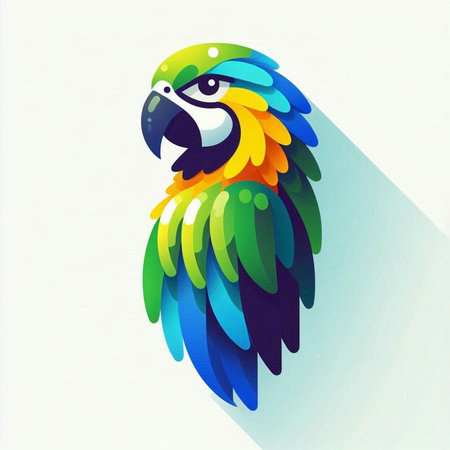 Colorful macaw parrot on white background. Vector illustration.のイラスト素材