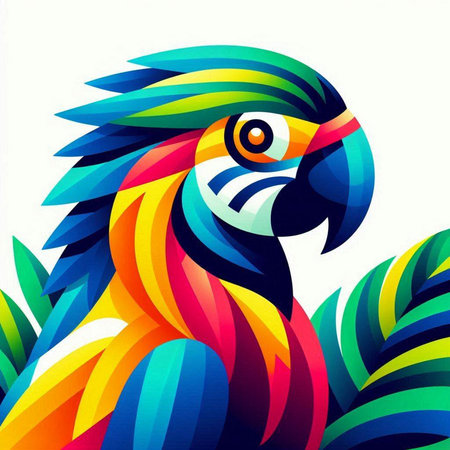 colorful parrot on a white background, vector illustration, eps10のイラスト素材