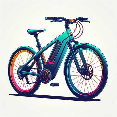 Bicycle vector illustration. Colorful bicycle isolated on white background.のイラスト素材