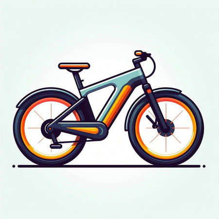 Bicycle. Vector illustration of a bicycle on a white background.のイラスト素材