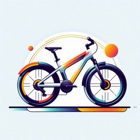 Bicycle on a gray background. Vector illustration of a bicycle.のイラスト素材