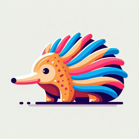 Cute cartoon hedgehog. Colorful vector illustration in flat style.のイラスト素材