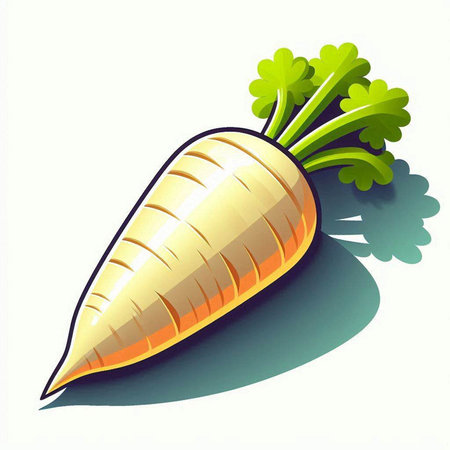 Carrot with green leaves on a white background. Vector illustration.のイラスト素材