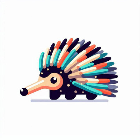 Cute hedgehog isolated on a white background. Vector illustration.のイラスト素材