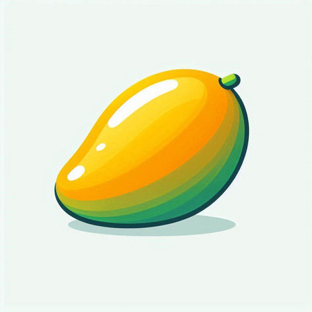 Mango fruit icon. Vector illustration of a mango isolated on white background.のイラスト素材