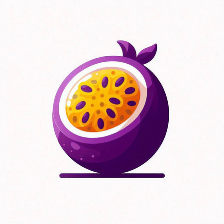 Passion fruit icon isolated on white background. Vector illustration of passion fruit.のイラスト素材