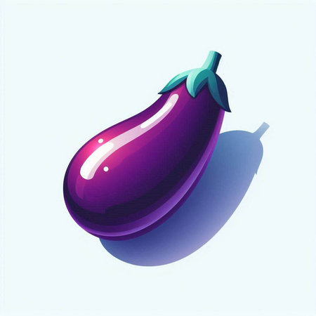 Eggplant on white background. Vector illustration. Eps 10.のイラスト素材