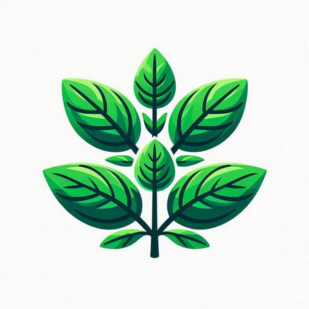 Green leaf icon on white background. Vector illustration. Eps 10.のイラスト素材