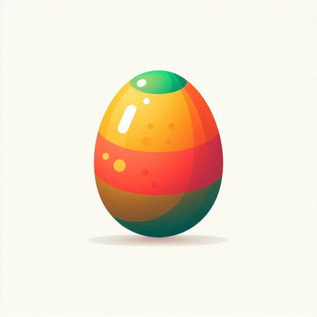 Colorful easter egg on a white background. Vector illustration.のイラスト素材