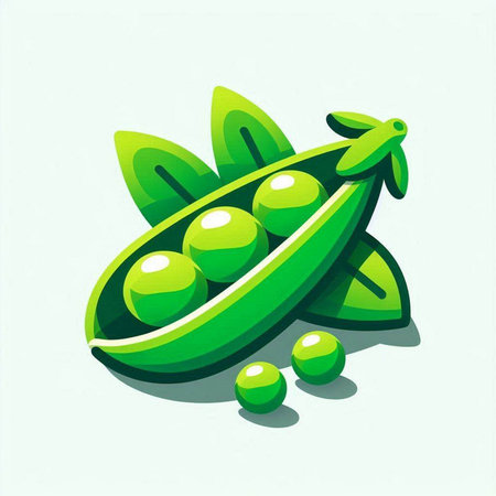 Green peas icon isolated on white background. Vector illustration. Eps 10.のイラスト素材
