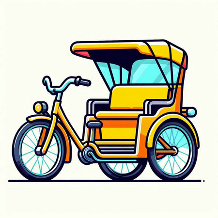 Tuk Tuk is an old rickshaw. Vector illustration.のイラスト素材