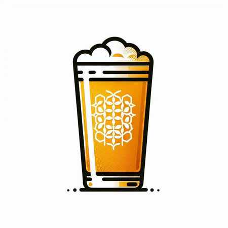 Beer glass with foam isolated on white background. Vector illustration. Eps 10.のイラスト素材