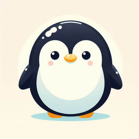 Cute cartoon penguin. Vector illustration of a funny penguin.のイラスト素材