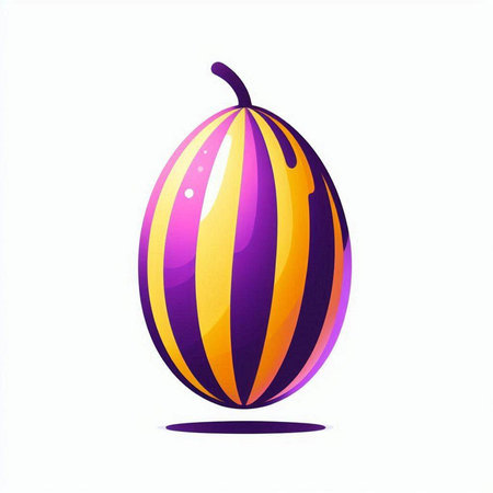 Easter egg with stripes on a white background. Vector illustration.のイラスト素材