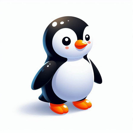 Cartoon penguin isolated on a white background. Vector illustration.のイラスト素材