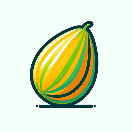 Illustration of a melon on a white background, vector illustrationのイラスト素材